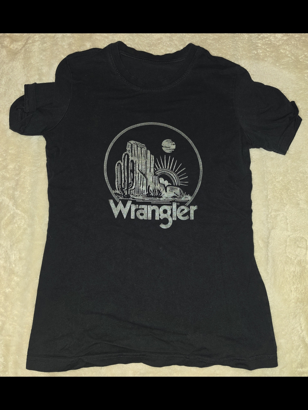 Wrangler Black Tee with Desert Graphic